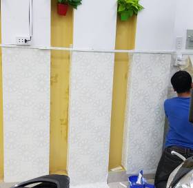 THI CÔNG GIẤY DÁN TƯỜNG TẠI ĐƯỜNG LINH TRUNG - GẦN KCN LINH TRUNG 1 - THỦ ĐỨC